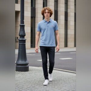 Polo Ralph Lauren Light Blue Polo SZ L Short Sleeve Preppy Academia Logo